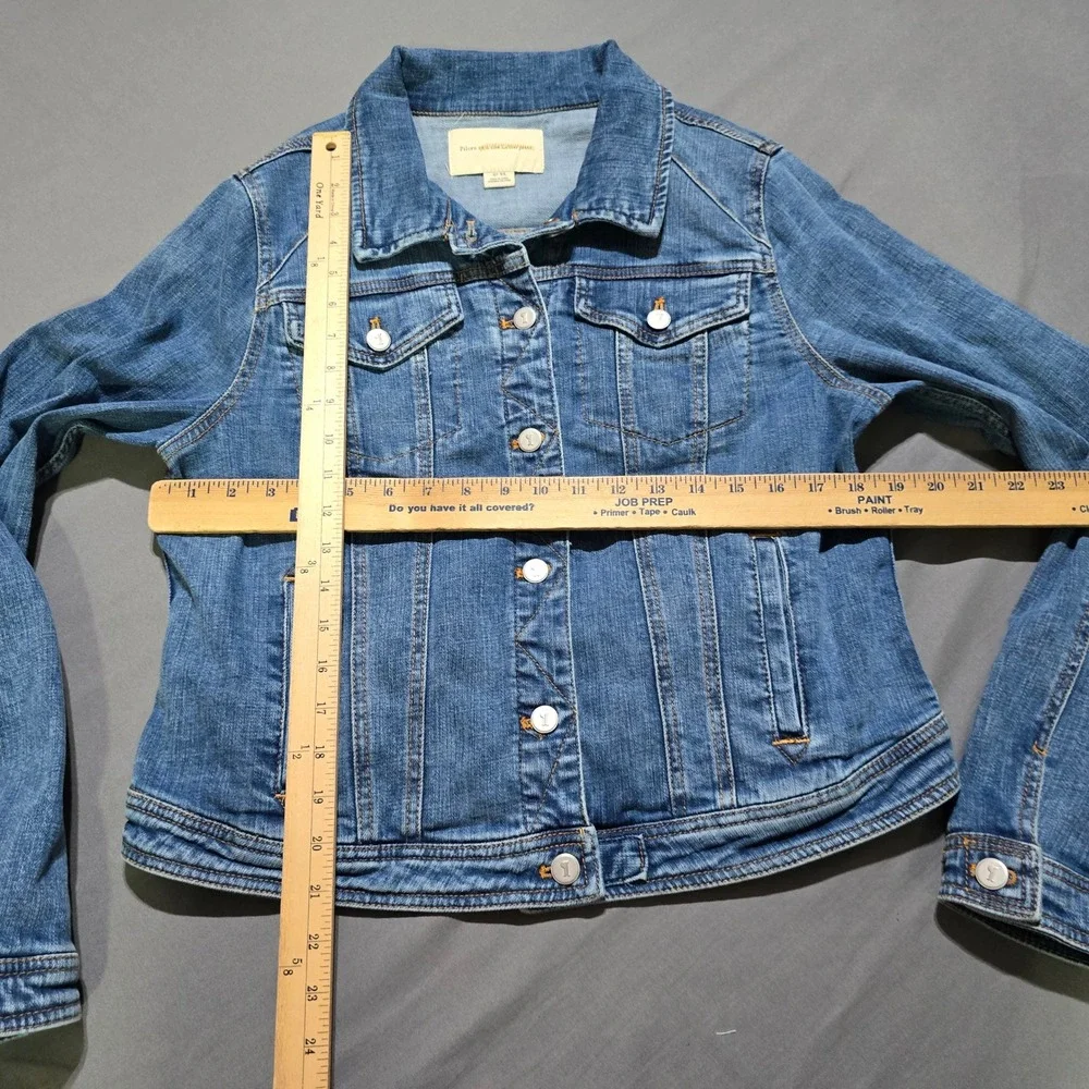 Pilcro and the Letterpress Denim Jacket Women XL Blue Medium Wash Stretch Cotton